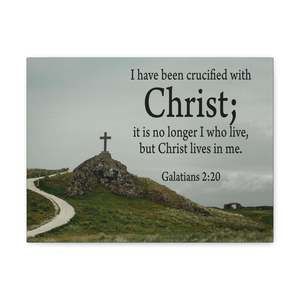 Scripture Sign Canvas No Longer I But Christ Galatians 2:20 Wall Art Christian